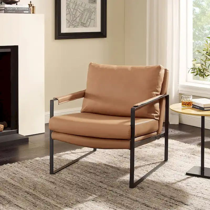 Art Leon Mid-centuery Modern Genuine Leather Chair