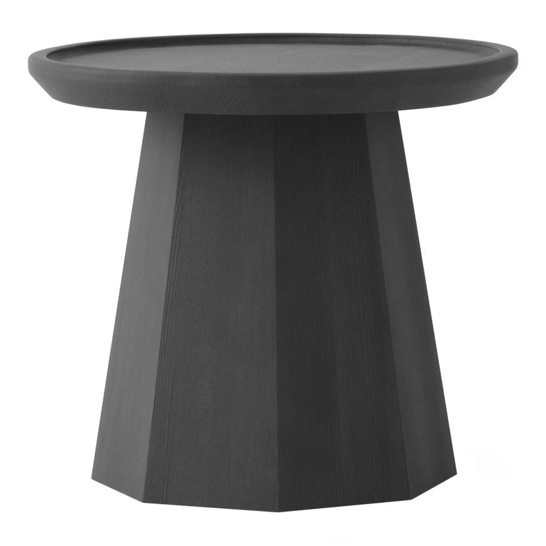 Scandinavian Pinewood Coffee Table with Sculptural Octagonal Base for Living Room