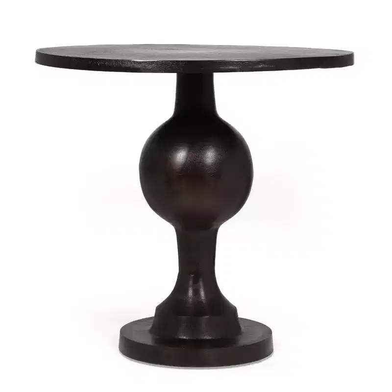 3-Piece Round Dining Set Birch Wood Chairs & Aluminum Pedestal Table Seats 2