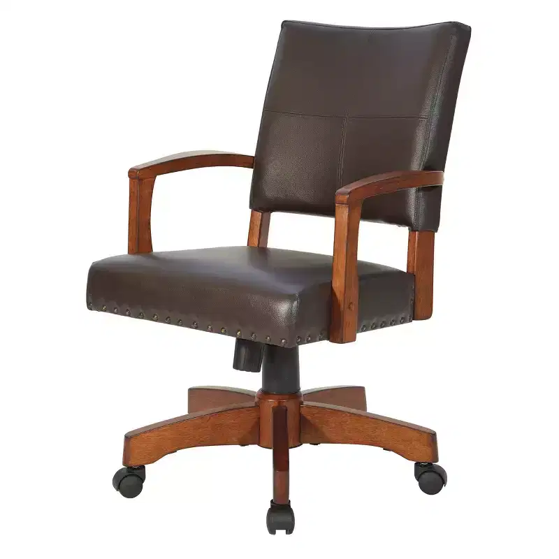 Deluxe Wood Bankers Chair Faux Leather - OSP Home Furnishings