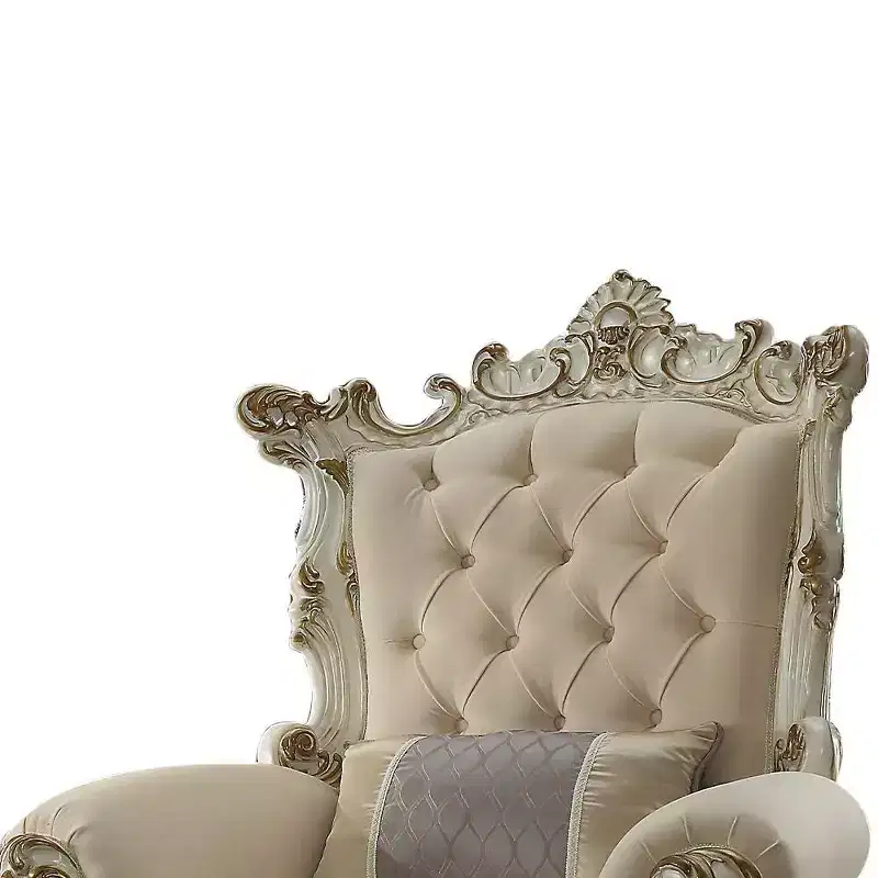 Acme Furniture 38" Picardy II Accent Chair Fabric/Antique Pearl