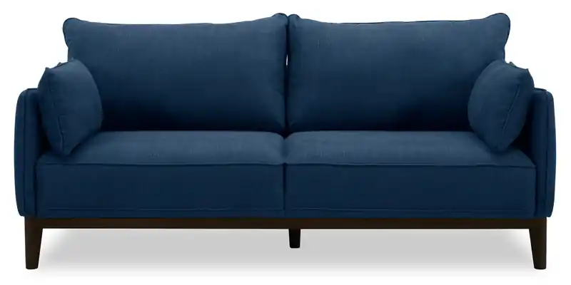 78.7 Linen-Look Fabric Condo Size Sofa with Removable Back Cushions