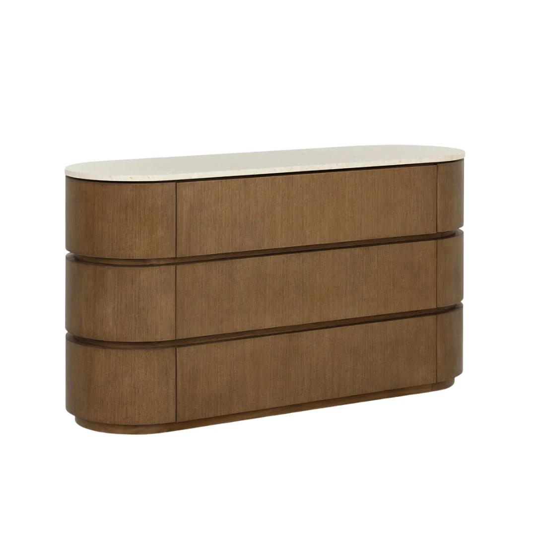 Organic Marble Dresser with Storage, Sculptural - Bedroom | Polished Finish
