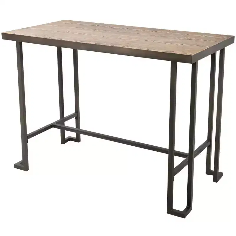 Okak Bamboo Dining Table Rectangular Kitchen Table Industrial Counter Table for Dining Room Living Room Office