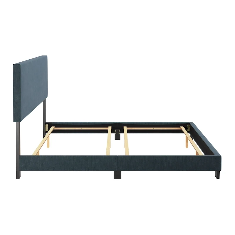 Modern King Bed with Upholstered Headboard (Box Spring Required)