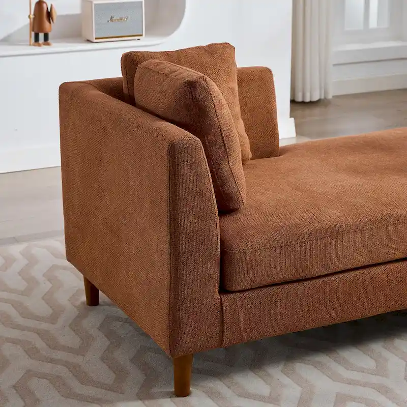 Wide Modern Double-Sided Upholstered Chaise Lounge