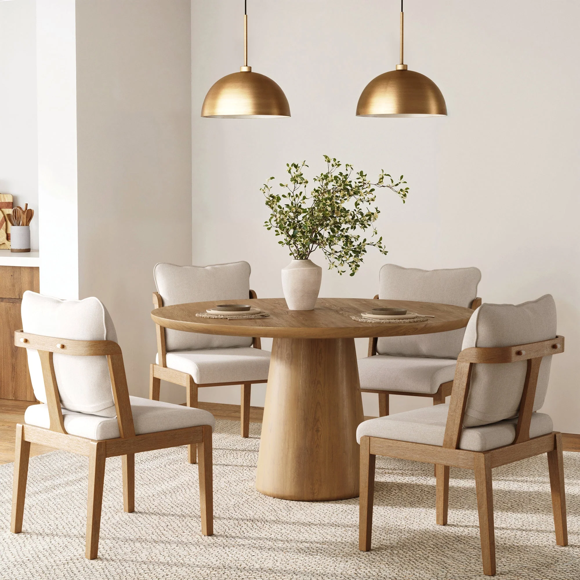 Scandinavian Dining Chair with Back Light Brown