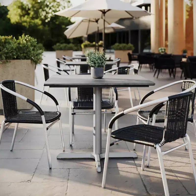 Flash Furniture Acadia Tabletop with TopGuard HPL Technology and Table Height X-Base