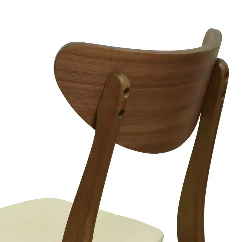 Christopher Knight Home Reed Mid-Century Modern Rubber Wood Faux Leather Upholstered Dining Chairs (Set of 2)