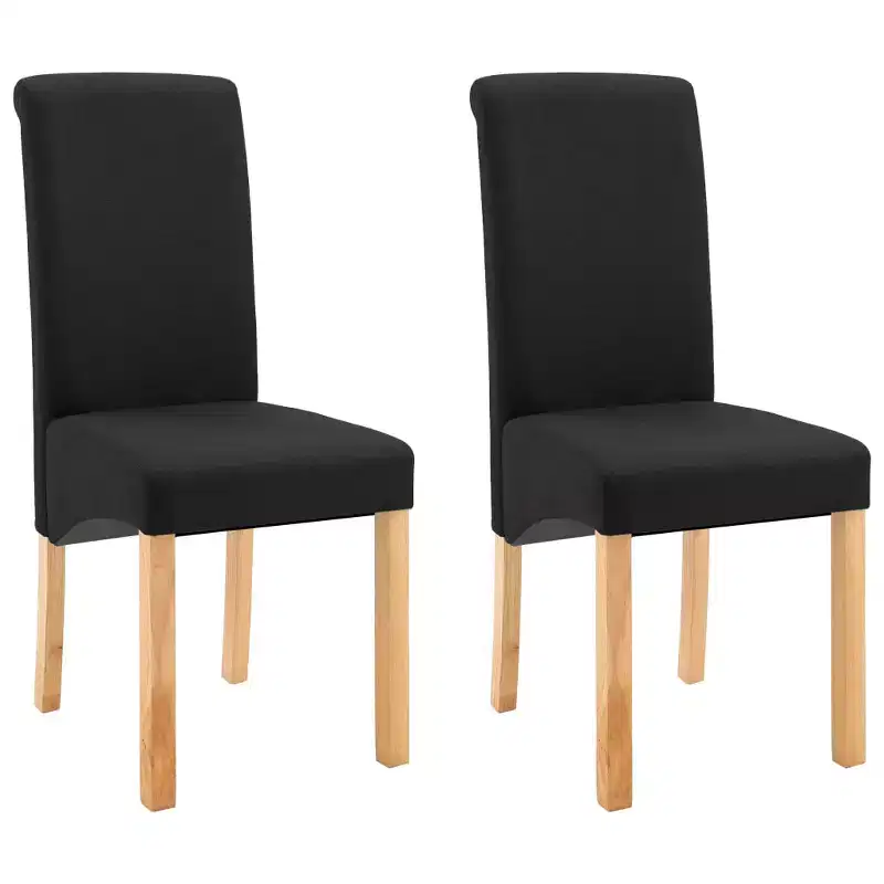 CLIHOME Modern Dining Chairs,Ergonomic Soft Fabric Upholstered Chairs with Sturdy Wooden Legs Accent Chairs( Set of 2)
