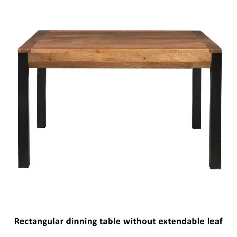 Brown & Black Extendable Rectangular Dining Table – Seats 6–8
