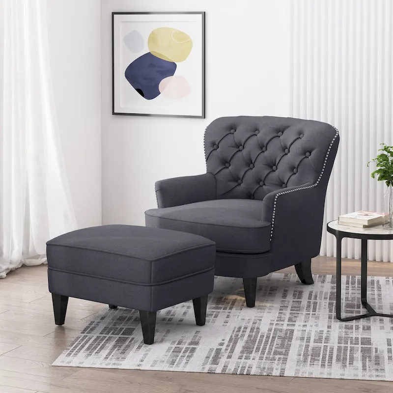 Correia Club Chair and Ottoman Set by Christopher Knight Home