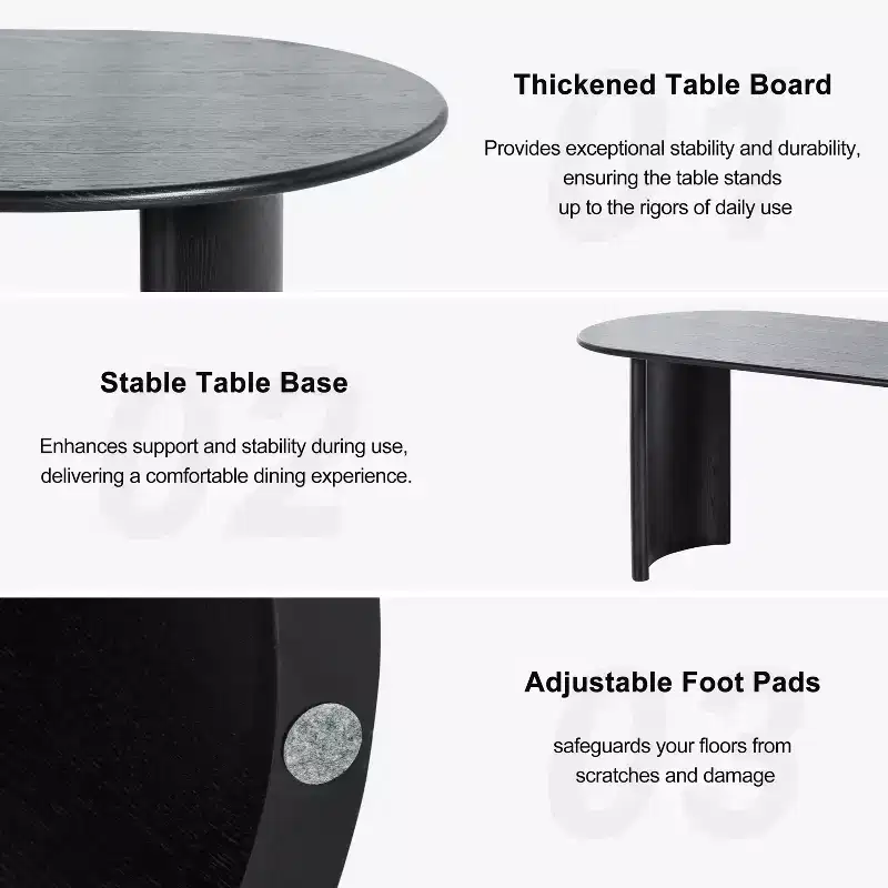 Dovelina Oval Dining Table Curved Leg Kitchen Table