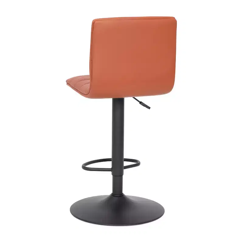 Emma and Oliver Coti Modern Channel Tufted Upholstered Height Adjustable Mid-Back Stool and Pedestal Base with Footrest