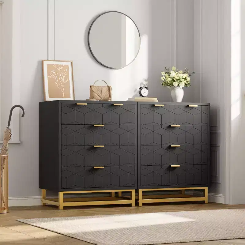 Five-Drawer Dresser with Metal Legs