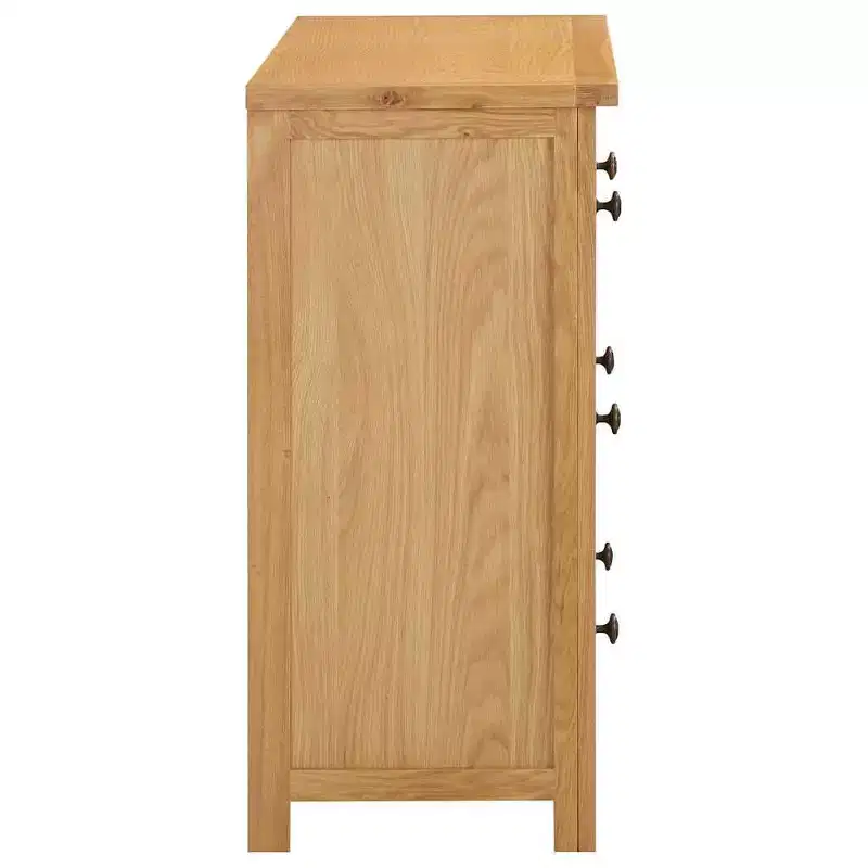 Chest Of Drawer Natural Oak Solid Oak Wood, MDF with Oak Veneer