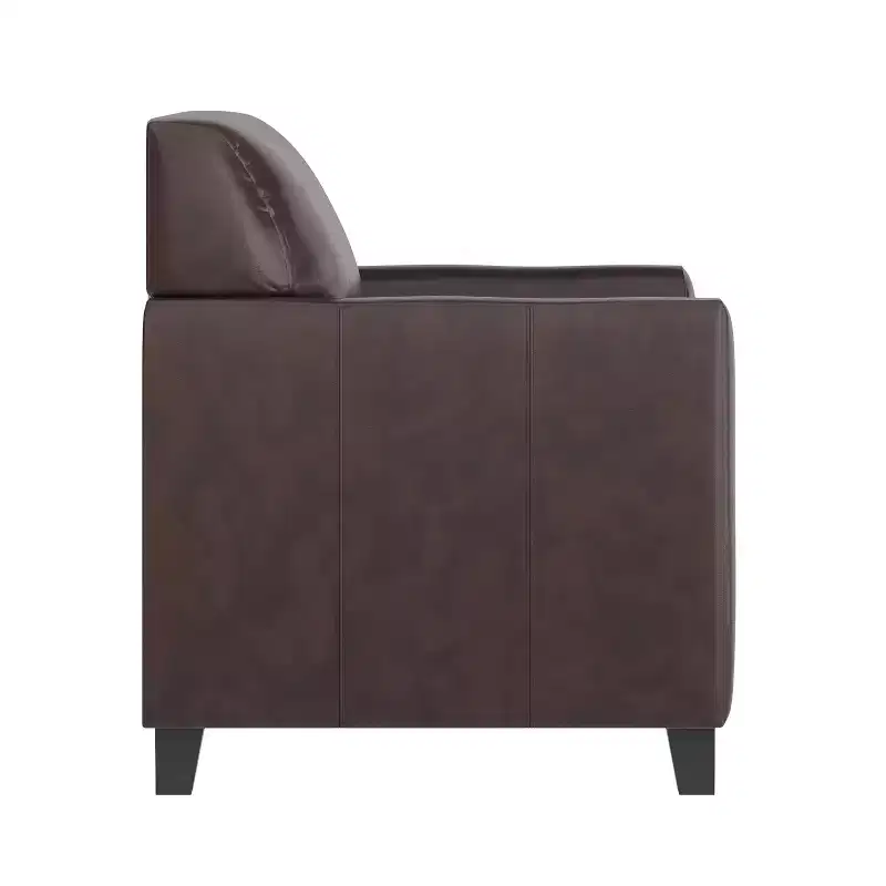 Emma and Oliver Leather Chair with Clean Line Stitched Frame