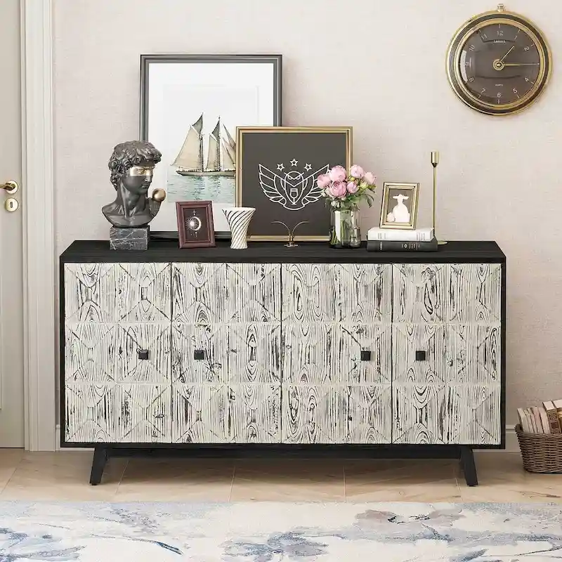 59.84 Vintage Freestanding Storage Cabinet with 4 Doors