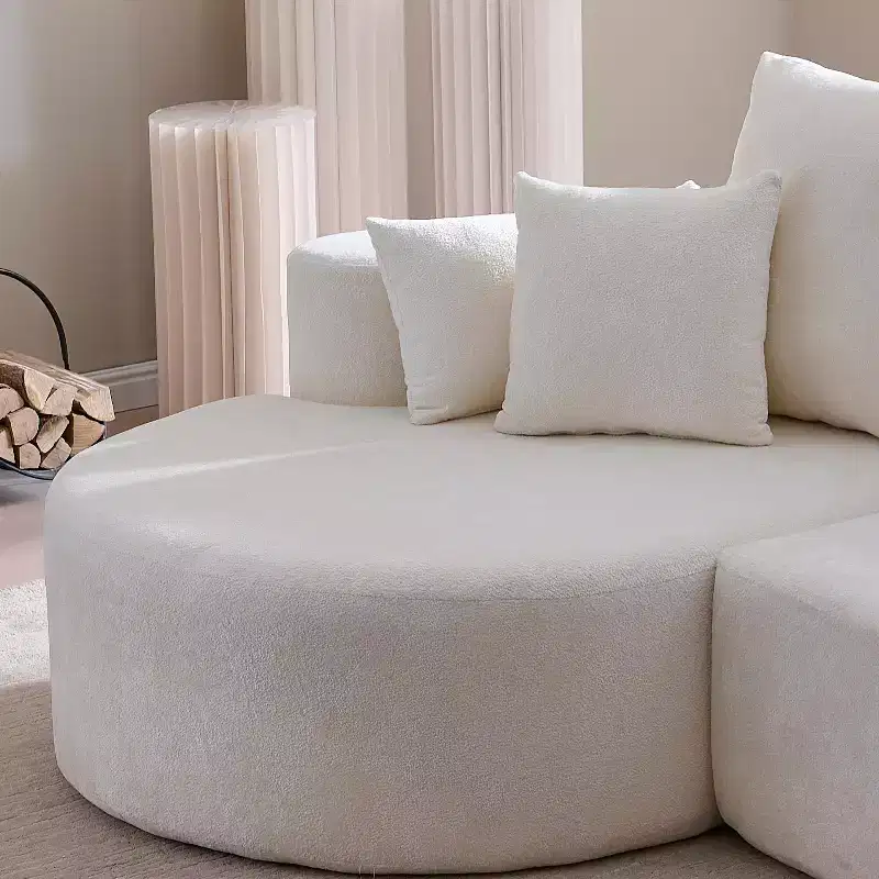 Christopher Knight Home Shamus 106 Modern Cozy Upholstered 4 Seater Curved Sectional Sofa with 7 Pillows