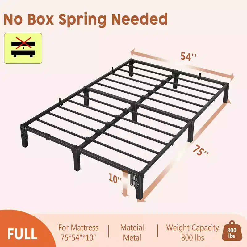 Heavy Duty Metal Bed Frame, Sturdy Mattress Foundation, Noise Free Easy Assembly, No Box Spring Needed for King, Queen, Full, Twin Size