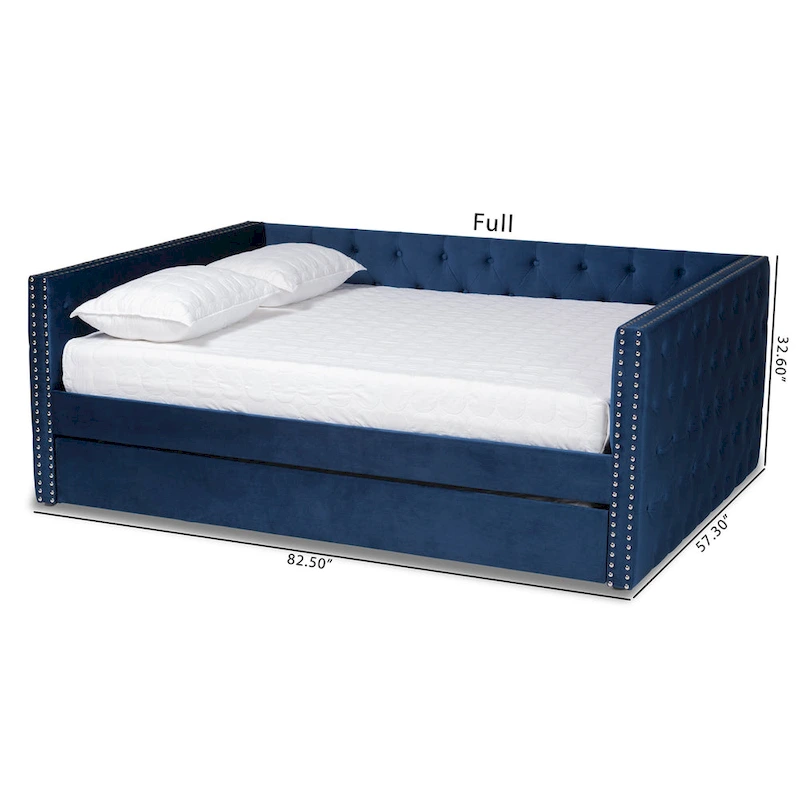 Larkin Modern Velvet Fabric Upholstered Daybed with Trundle