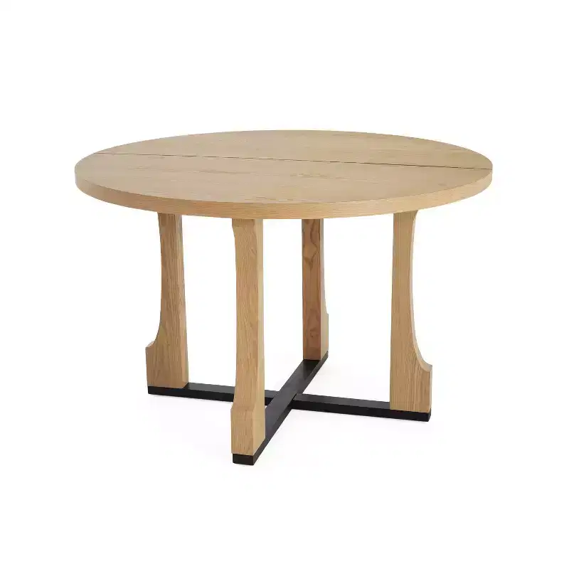 Christopher Knight Home Andrew 48 Rustic Criss Cross Frame Round Dining Table Natural Oak