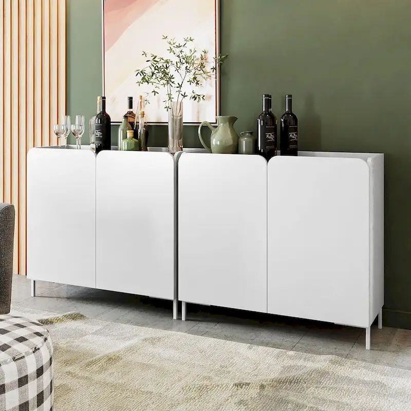 Manhattan Comfort Mid-Century Modern Bogardus Accent Cabinet Set of 2