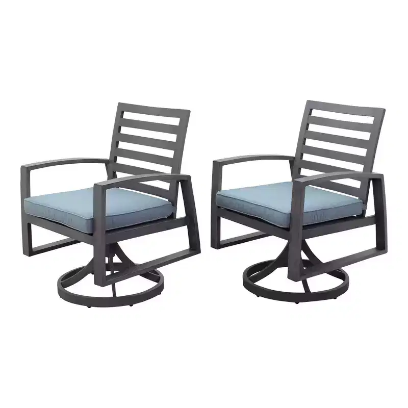 Courtyard Casual Cabo Alum Swivel Rocker Aluminum Frame with Sunbrella Cushions