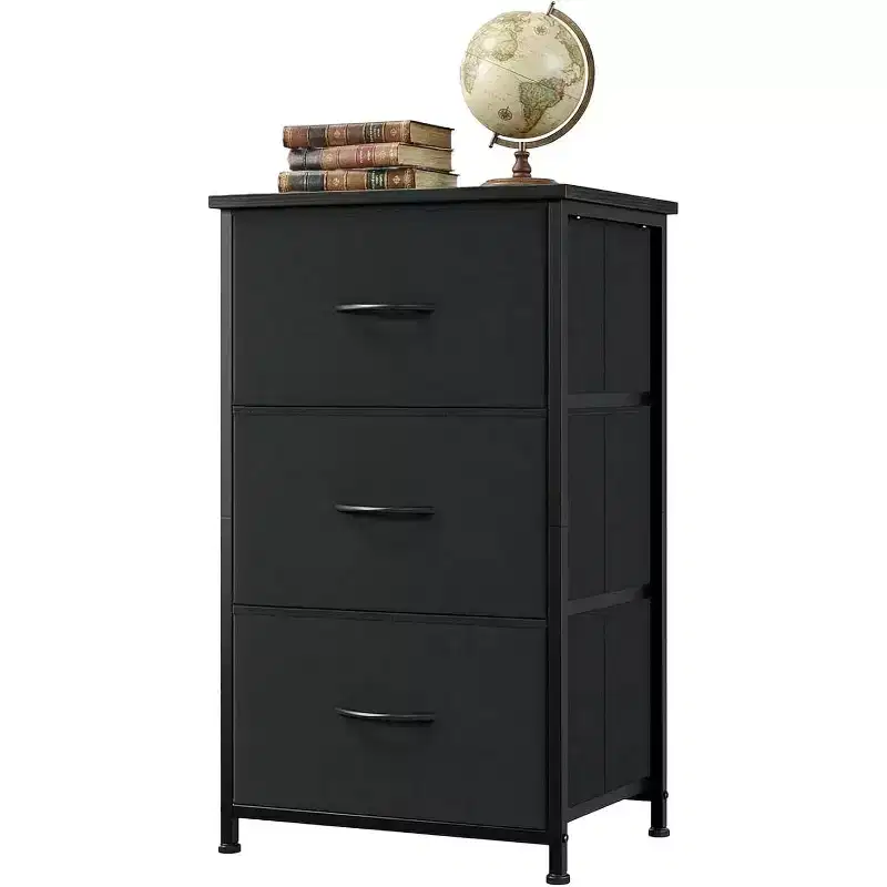 Small 3 Drawer Dresser with Removable Fabric Baskets - Versatile Organizer for Bedroom, Living Room, Hallway or Laundry - Space Saving, Easy Assembly