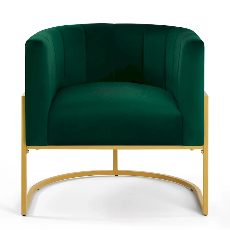 Accent Chair with Golden Metal Stand