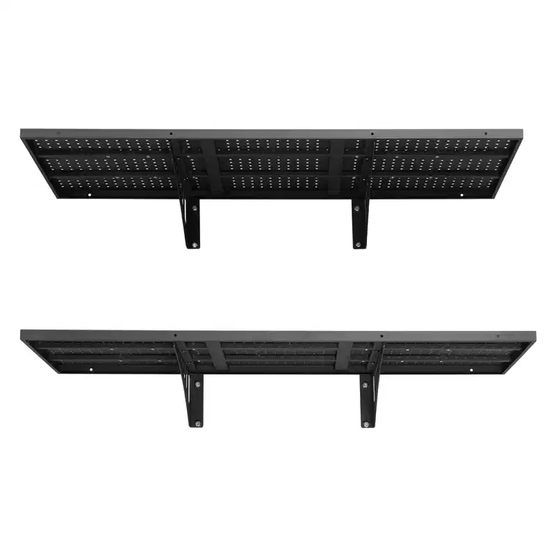 VEVOR 2-Tier Wall Garage Shelving, 1.64 x 4 ft Steel Wall Mounted Shelving Unit, 19.68 x 48 Inch Per Shelf, 560 lbs Total Weight Capacity, Black
