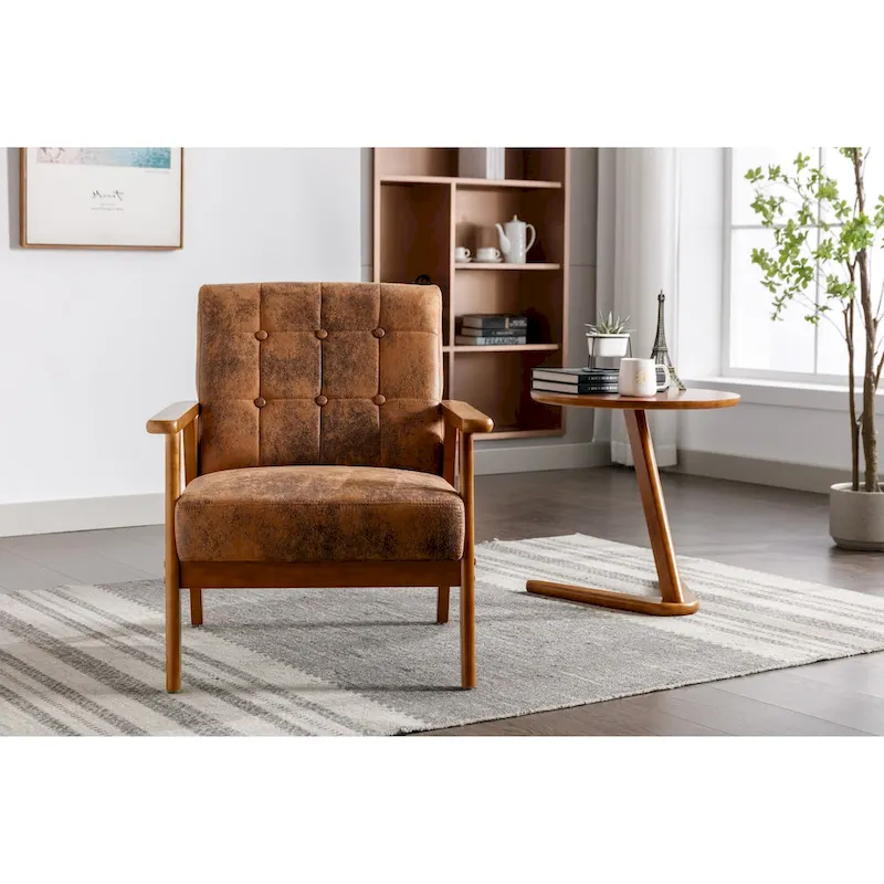 Upholstered Accent Arm Chair with Wood Frame