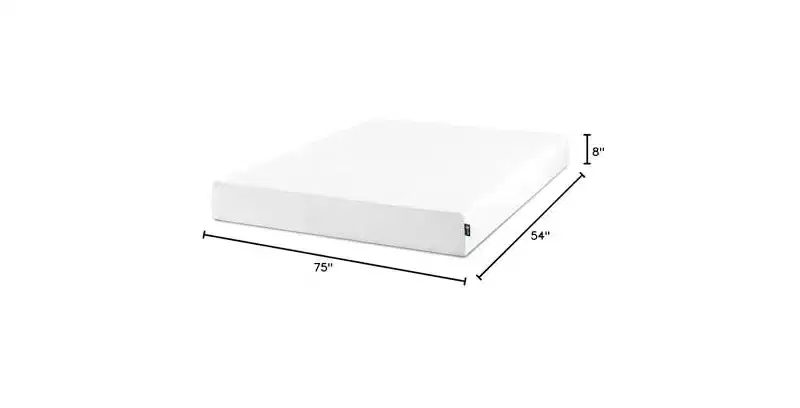 Zinus 8 Inch Full Green Tea Memory Foam Mattress, Fiberglass Free, Medium Firm Feel, Zoned Pressure Relief, Certified Safe Foams & Fabric