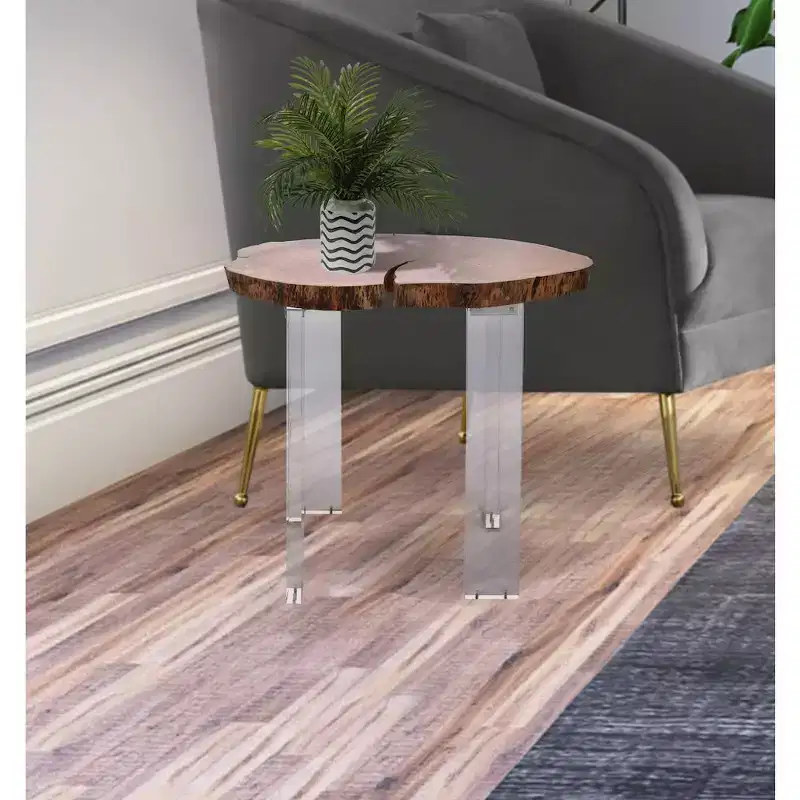 Natural Wood End Table