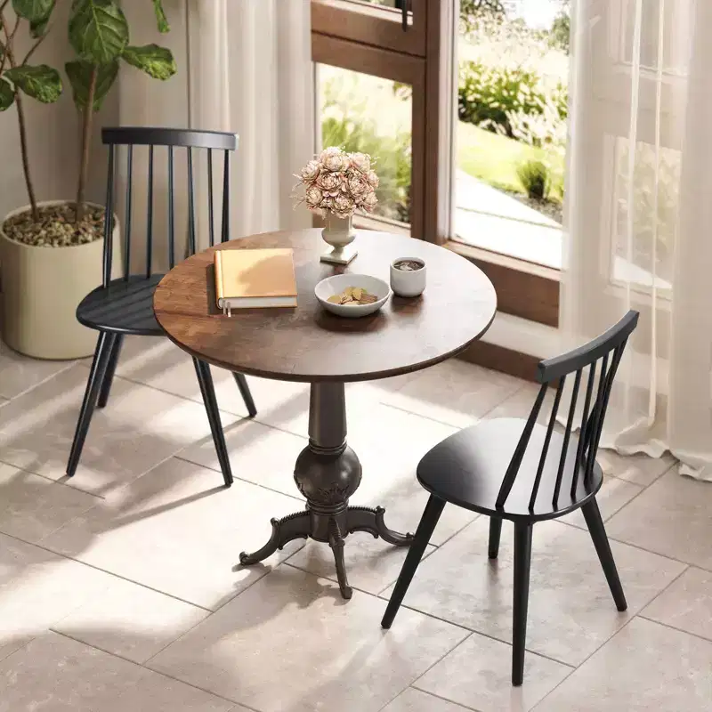 Costway Windsor Dining Chairs Set of 2/4 w/Rubber Wood Frame High Spindle Back for Home