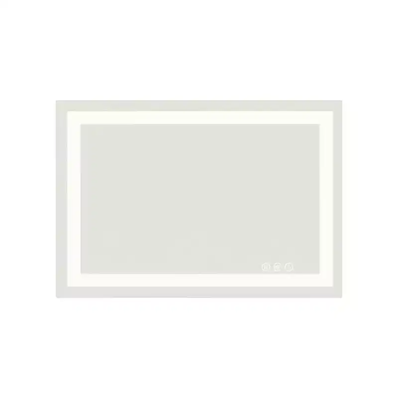 24-Inch Lighted Frameless Bathroom Vanity Mirror