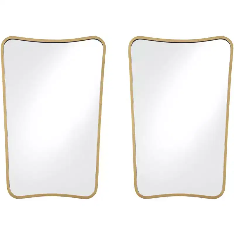 Uttermost Segundo Metal Brass 22 x 34 Wall Mirrors Set of 2