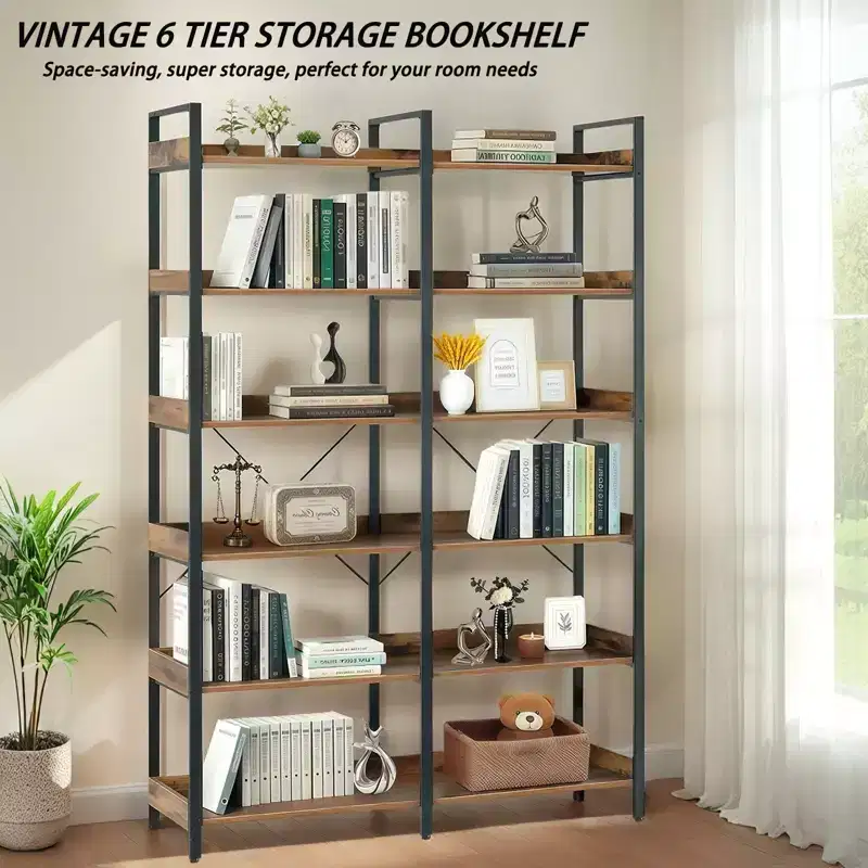 6-Tier Industrial Bookshelf, 67