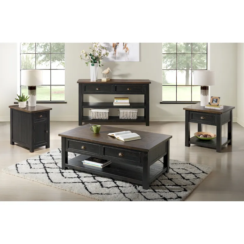 Monterey Solid Wood Chairside End Table with Hidden Power Outlets