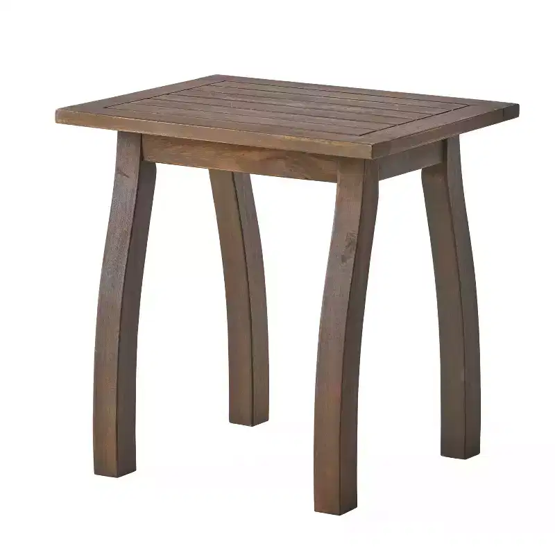 MAYEERTY 1 Pack Acacia Wood Outdoor Accent Side Table, Modern End Table for Patio, Backyard, Pool Deck