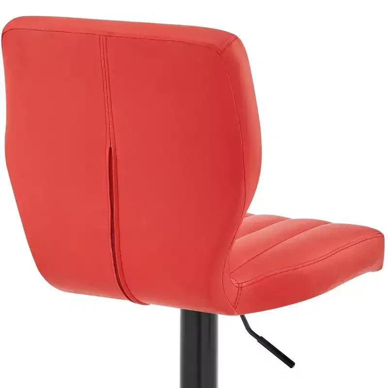 Bardot Adjustable Barstool with Faux Leather and Metal Finish - Armen Living