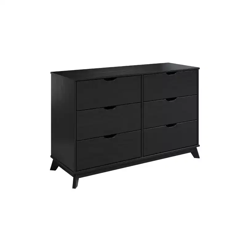 Solid Pine Mid-Century Modern 6-Drawer Dresser | 48.62