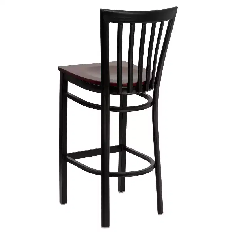School House Back Metal Restaurant Barstool, Set of 2