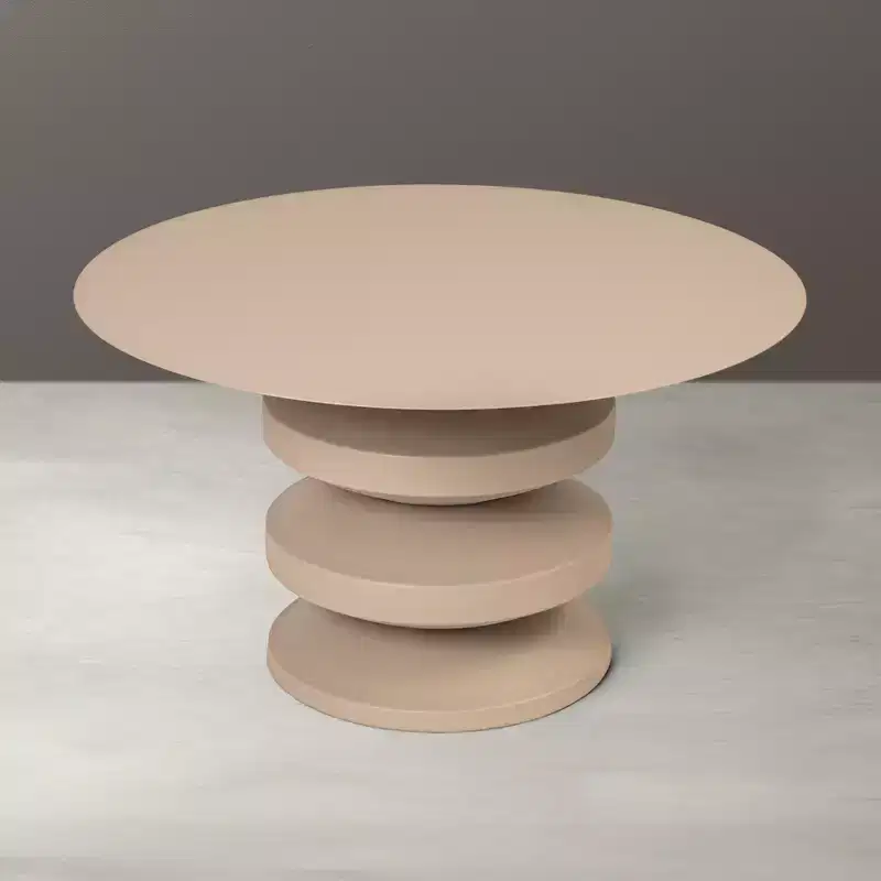 Metal Accordion Coffee Table, Beige