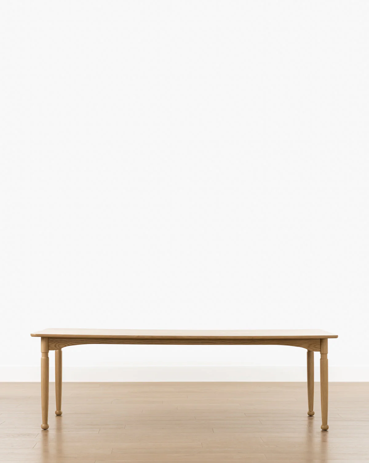 Rustic Honey Oak Dining Table with Notched Leg & Ball Foot for Dining Room