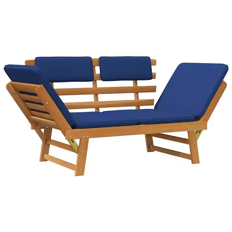 vidaXL Garden Bench Green, Brown Solid Acacia wood, Polyester Medium