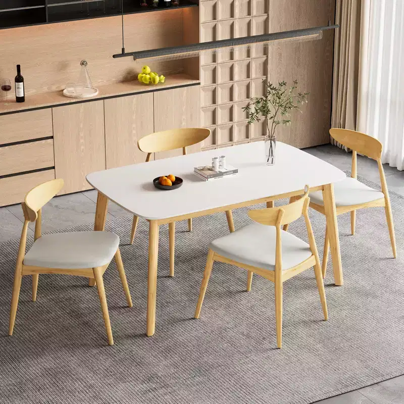 Christopher Knight Home Sabrina Mid-Century Modern 5 Piece Rubberwood Upholstered Dining Set