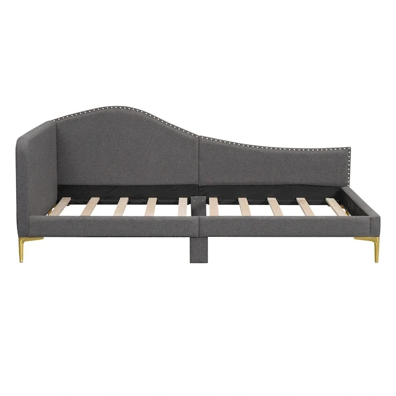 Upholstered Daybed with Guardrail and Headboard