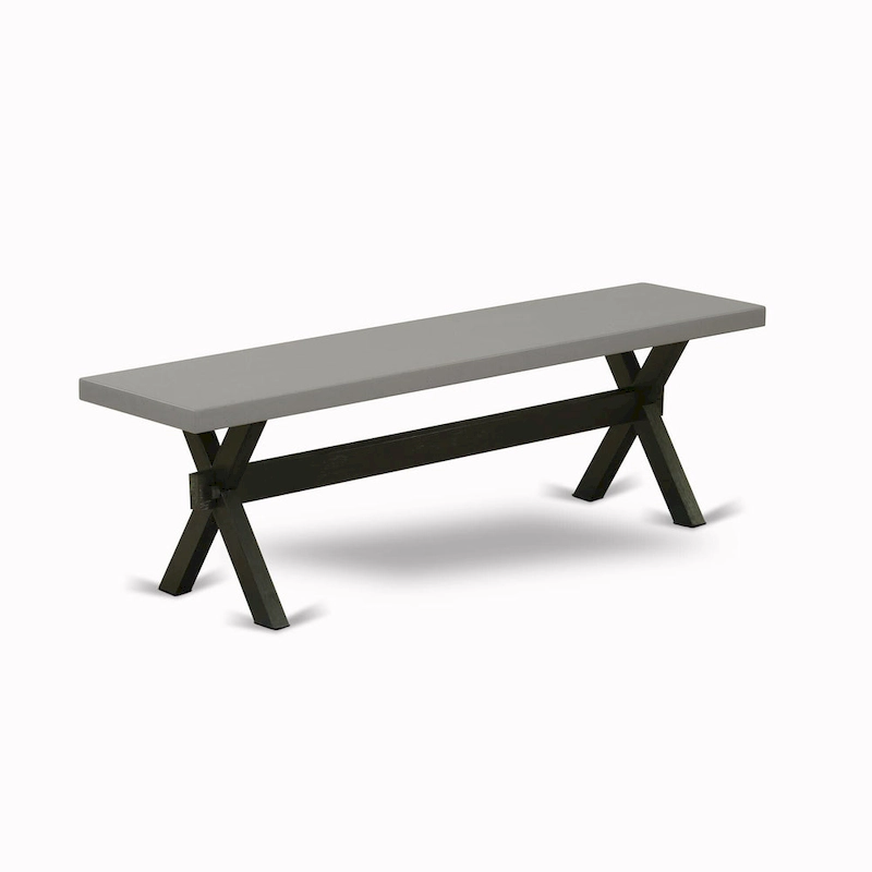 East West Furniture Dining Set-a Dining Table & Black Parson Chairs, Wire brushed Black.(Upholstered & Pieces Options)