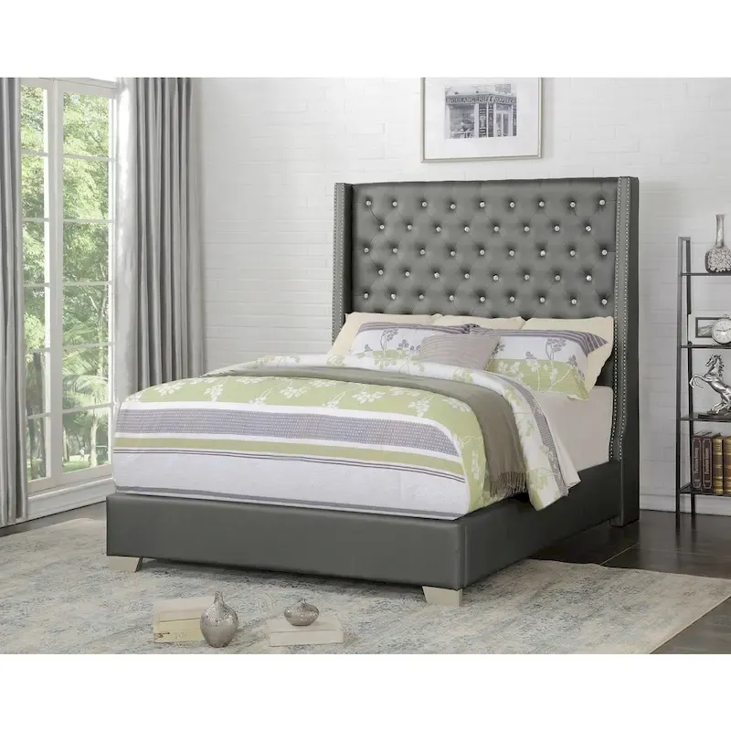 Faux Leather Tufted Upholstered Bed – Queen & King